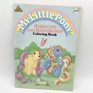 My Little Pony Ribbons and Rainbows Coloring Book MLP G1 43% Colored